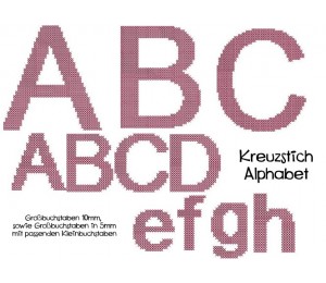 Stickserie - Kreuzstich Alphabet Schriftart